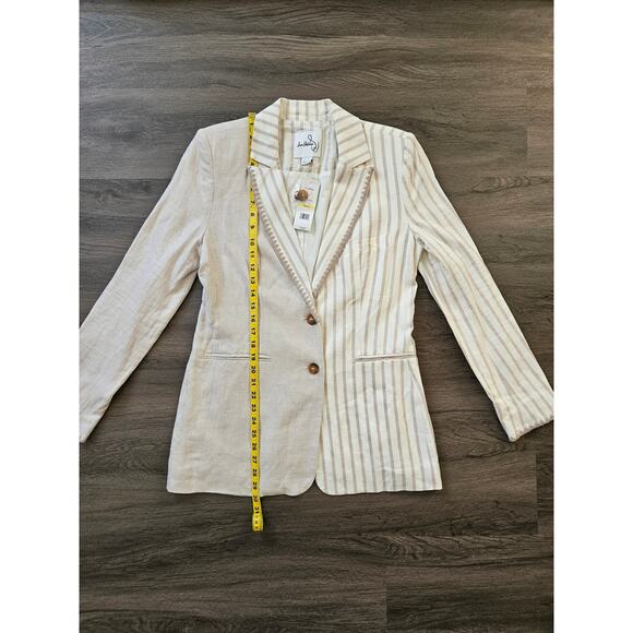 Sam Edelman Women's White and Taupe Enola Linen Blend Blazer NWT Size Medium - Picture 15 of 15